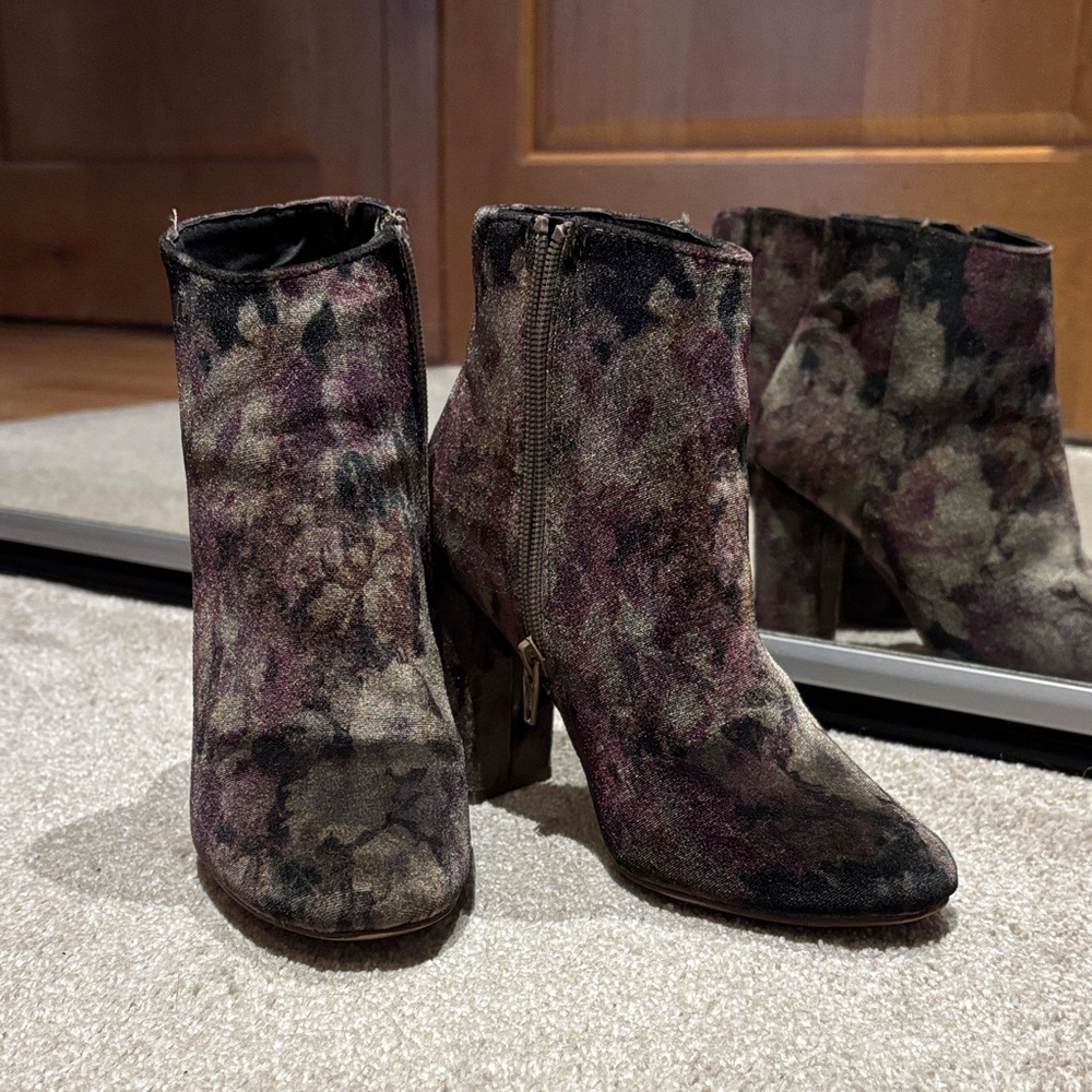 Floral Ankle Boots